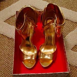 Gold Heels Anne Michell size 7 4inches